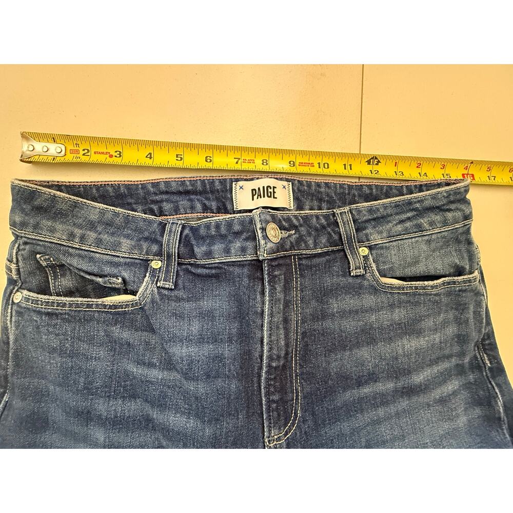 Paige Leenah Ankle High Rise Wide Leg Jeans Womens 29 Blue Denim Casual Hem - Picture 7 of 9